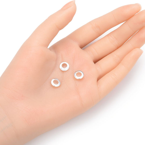 5pcs 925 Sterling Silver Bead Core Grommet Eyelet, 9mm, Hole ID 4.5mm, Designed For Beads with 6mm Inner Hole Diameter, SS186