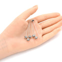 20pcs Fancy Decorative Head Pins, 7.6mm Artistic Flower Head, Antique Silver, 2.1 Inch Long, 0.7mm/21 Gauge, MC-W4