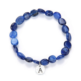 1 Strand Stretch Natural Blue Kyanite Free Form Gemstone Bracelet, 7-10mm Beads, Length Selections: 7 inch/7.5 inch