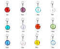 1 Set/12pcs Mixed Clip On Dangle Birthstone Charm Drops, 10mm Crystal Mini Round Beads, Sterling Silver Plated Clasp, BL14