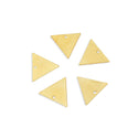 10pcs 18.5mm Triangle Drop Pendants, Tarnish Resistant, 18K Yellow Gold Plated Brushed Brass, BF-A7