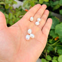 10pcs Natural AAAA Grade High Luster Half Drilled Teardrop Pearls Beads, White Cultured Freshwater Pearls, 9-10mm, Hole ID 0.85mm, PT4-910