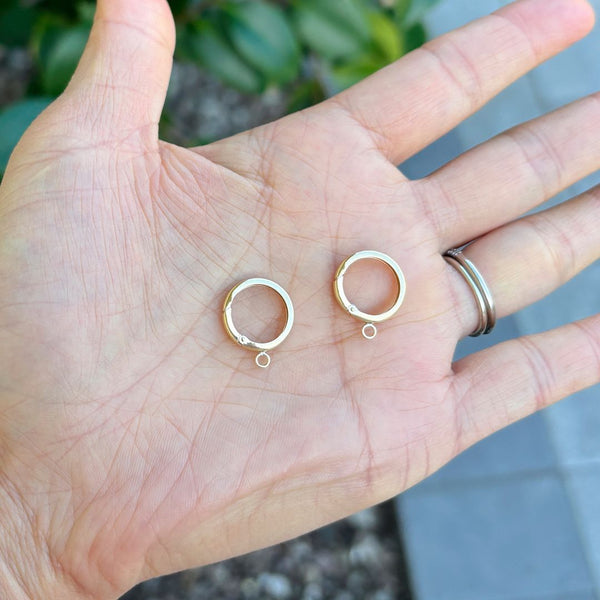 1pc Real 1/20 14K Gold Filled Push Gate Clasp with Closed Ring, 14mm, JK3-G2