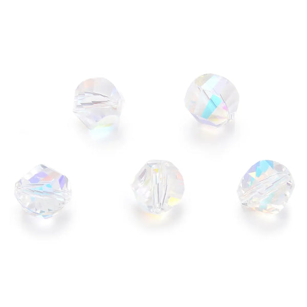 24pcs Adabele Austrian Faceted Helix Spiral Irregular Crystal Beads #5020, Clear AB, 6mm, Hole ID 1mm, SSH-602