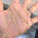 5 Feet 1/20 14K Gold Filled Unfinished Paperclip Cable Chain Link, 2.5mm Width, Non Tarnish, KG5-D3
