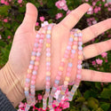 Natural Morganite Jade Gemstone Faceted Round Beads, 6mm, Hole ID 0.9mm, 2 Strands/28 Inch Total, GH-E25