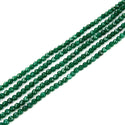 Natural Emerald Green Jade Gemstone Faceted Round Beads, 4mm/Small, Hole ID 0.9mm, 2 Strands/28 Inch Total, GH-B10