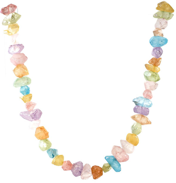 Natural Raw Clear Crystal White Quartz Nugget Drilled Gemstone Beads, Stone Nuggets, 15 Inch, GA-B1