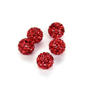 25pcs Adabele Grade A Suncatcher Crystal Rhinestone Pave Polymer Clay Beads, Light Siam Red, Size Selections: 8mm/10mm/12mm
