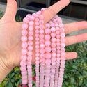 Natural Rose Quartz Gemstone Round Beads, 1 Strand/15 Inch, Size Selections: 4mm/6mm/8mm/10mm