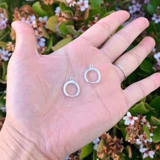 2pcs 925 Sterling Silver Round Hoop Huggies Earring Hooks, Tarnish Resistant Rhodium Plated, Cubic Zirconia CZ, Size Selecitons: 14mm/16mm