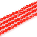 250pcs Creative Club Faceted Bicone Crystal Glass Beads, Coral red, 6mm (0.24 Inch), Hole ID 1mm, CCB635
