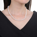 Natural Grade AA+ Potato Round White Cultured Freshwater Pearl Necklace, 6-7mm Pearl Strand, Length Selections: 16 inch/18 Inch