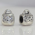1pc Solid 925 Sterling Silver I Love Fashion Cute Purse Bead Hangbag Charm, Compatible with Pandora All Other Charm Bracelet, EC190
