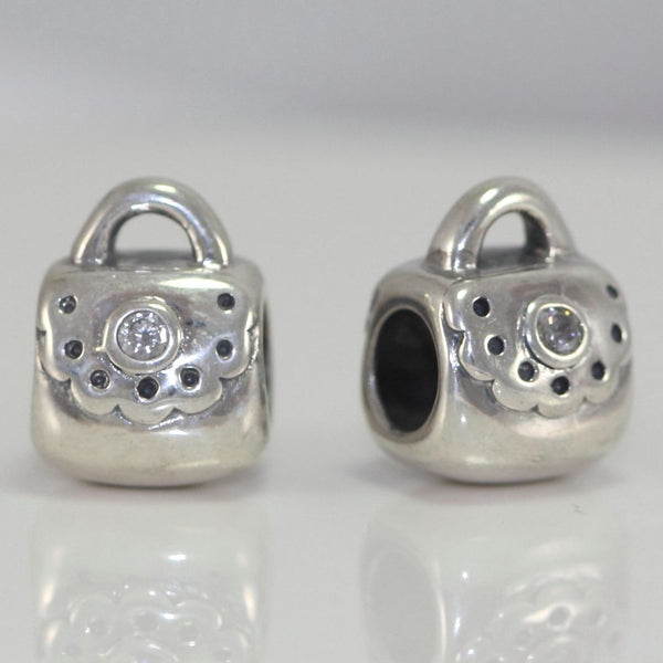 1pc Solid 925 Sterling Silver I Love Fashion Cute Purse Bead Hangbag Charm, Compatible with Pandora All Other Charm Bracelet, EC190
