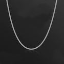 1pc 925 Sterling Silver Diamond Cut Curb Link Chain Necklace, Tarnish Resistant Rhodium Plated, 1.2mm, Small, Length Selections: 16/18/20/22/24/26/28/30 Inch