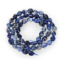 Natural Blue Sodalite Gemstone Oval Tumbled Pebble Beads, Irregular, 6mm to 8mm, Hole ID 1mm, 15 Inch/1 Strand, GZ11-22