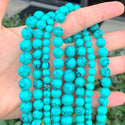 Natural Turquoise Green Howlite Gemstone Round Beads, 1 Strand/15 Inch, Size Selections: 4mm/6mm/8mm/10mm