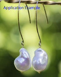 15 Inch Grade A Natural Baroque Pearl Beads, Irregular White Cultured Freshwater Flameball Teardrop Pearls, Large 15mm-24mm Flameball Pearls, Hole ID 1mm, PA1-25