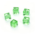 24pcs Adabele Austrian Faceted Cube Crystal Beads #5601, Peridot Green, Size Selections: 4mm/6mm/8mm