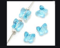 20pcs Creative Club Butterfly Crystal Glass Beads #5754, Center Drilled, March Aquamarine Blue Birthstone, 10mm, Hole ID 1mm, CCBF-10