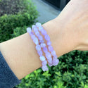 1 Strand Stretch Natural Purple Lavender Jade Free Form Gemstone Bracelet, 5-8mm Small Beads, Length Selections: 7 inch/7.5 inch