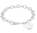 1pc 925 Sterling Silver 5.5mm Cable Chain Bracelet with "One in a Million" engraved Heart Charm Drop, Length Selections: 7 inch/7.5 inch/8 inch