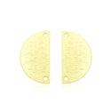 10pcs 21mm 2-Hole Half Round Circle Semicircle Links, Tarnish Resistant, 18K Yellow Gold Plated Brushed Brass, BF-A9