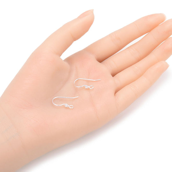 10pcs 925 Sterling Silver Daisy Flower Earring Hooks, 18mm Long, 0.9mm/19 Gauge, Strong, SS399