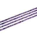 Natural Purple Amethyst Gemstone Tiny Small Faceted Rondelle Beads, 4x3mm, Hole ID 0.65mm, 15 Inch/1 Strand, GK-B3