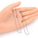 5pcs 304 Stainless Steel Beaded Curb Chain Necklaces (18 Inch/20 Inch/22 Inch)