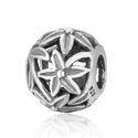 Real 925 Sterling Silver Filigree Star Flower Bead Charm