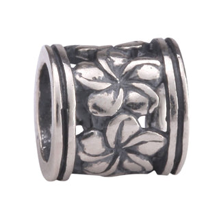 Solid 925 Sterling Silver Flower Bead Charm, Compatible with Pandora All Other Charm Bracelet