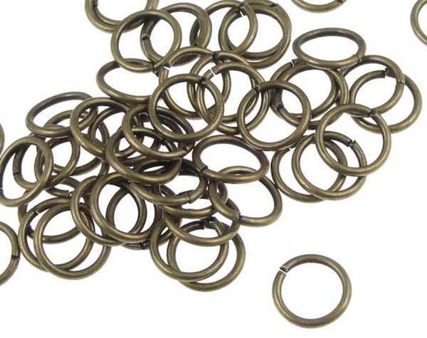 200pcs Open Jump Rings, O Rings, Antique Bronze Plated Brass, 0.8mm/20 Gauge, Size Selections: 4mm/6mm/8mm