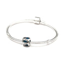 1pc Real 925 Sterling Silver Heart Bead, December Birthstone Charm Cubic Zirconia CZ Blue Zircon Gemstone, Compatible with Pandora all Other Charm Bracelets, EC623