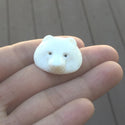 1pc Beautiful Artist Bear King Hand Carved White Buffalo Bone Drop Pendant, Symbol of Strength Prosperity Pendant, with Sterling Silver Bail, 1 Inch, BP-83