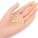20pcs Raw Brass Letter V Alphabetical Pendant Drops, 20mm Connector, 2-Hole, Unplated/Uncoated, CX-D2