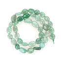 Natural Green Aventurine Gemstone Oval Tumbled Pebble Beads, Irregular, 7mm to 10mm, Hole ID 1mm, 15 Inch/1 Strand, GZ12-49