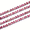 Natural Pink Rhodonite Gemstone Heishi Tube Rondelle Beads, 4x2mm/Small, Hole ID 0.9mm, 14.5 Inch/1 Strand, GH-C26