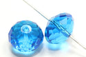 24pcs Adabele Austrian Faceted Rondelle Crystal Beads #5040, Capri Blue, Size Selections: 6x4mm, 8x6mm, 10x8mm