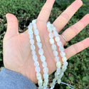 Natural White Moonstone Gemstone Oval Tumbled Pebble Beads, Irregular, 6mm to 8mm, Hole ID 1mm, 15 Inch/1 Strand, GZ11-24