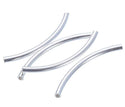 10pcs 925 Sterling Silver Curved Noodle Tubes, Hole ID 1.5mm, Size Selections: 20mm/25mm/30mm/35mm/40mm