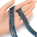 Natural Blue Apatite Gemstone Tiny Small Faceted Rondelle Beads, 4x3mm, Hole ID 0.65mm, 15 Inch/1 Strand,  GK-B8