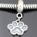 1pc Cute Solid 925 Sterling Silver Dog Paw Charm Dangle Bead, Compatible with Pandora All Other Charm Bracelets, EC2-A3D
