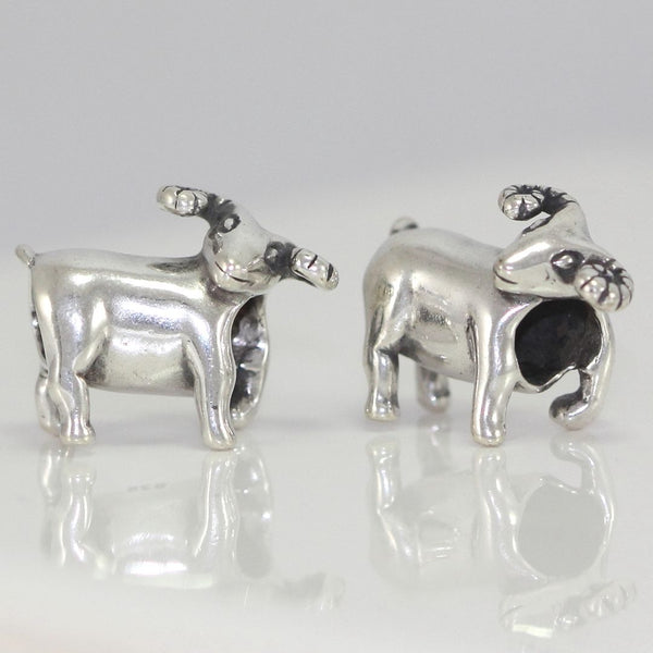 1pc Solid 925 Sterling Silver Charm Ram Sheep Bead, Compatible with Pandora All Other Charm Bracelets, EC2-R3
