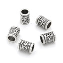 50pcs Large Hole Tube Beads, Antique Silver, 12.6mm, Hole ID 6.3mm, MC-T3