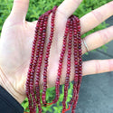 Natural Garnet Red Quartz Gemstone Faceted Rondelle Beads, 4x2mm/Small, Hole ID 0.9mm, 14 Inch/1 Strand, GH1R-3