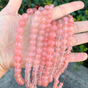 Synthetic Red Cherry Quartz Gemstone Round Beads, 1 Strand/15 Inch, Size Selections: 4mm/6mm/8mm/10mm