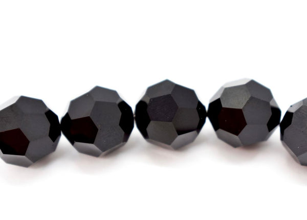 50pcs Adabele Austrian Faceted Round Crystal Beads #5000, Jet Black, Size Selections: 4mm/6mm/8mm/10mm