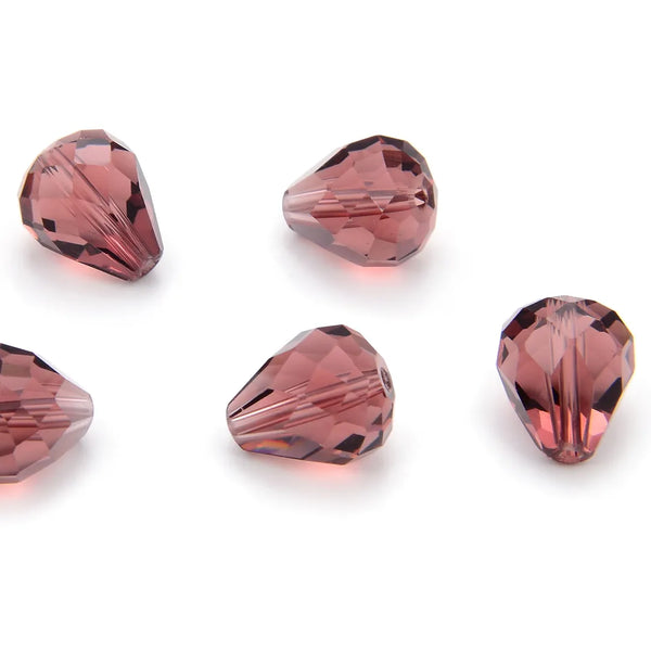 24pcs Adabele Austrian Faceted Teardrop Crystal Beads #5500, Amethyst, 12mm x 10mm, Hole ID 1.2mm, SST-1211